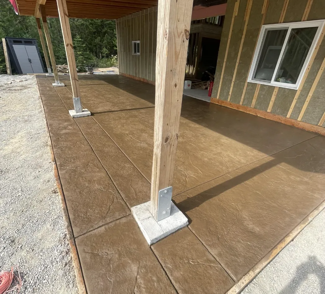 Colored stamped decorative concrete project by a Tulsa concrete contractor