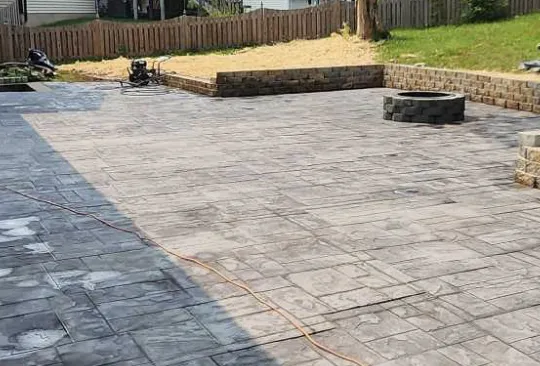 Stamped decorative concrete retaining wall service in Tulsa, Oklahoma