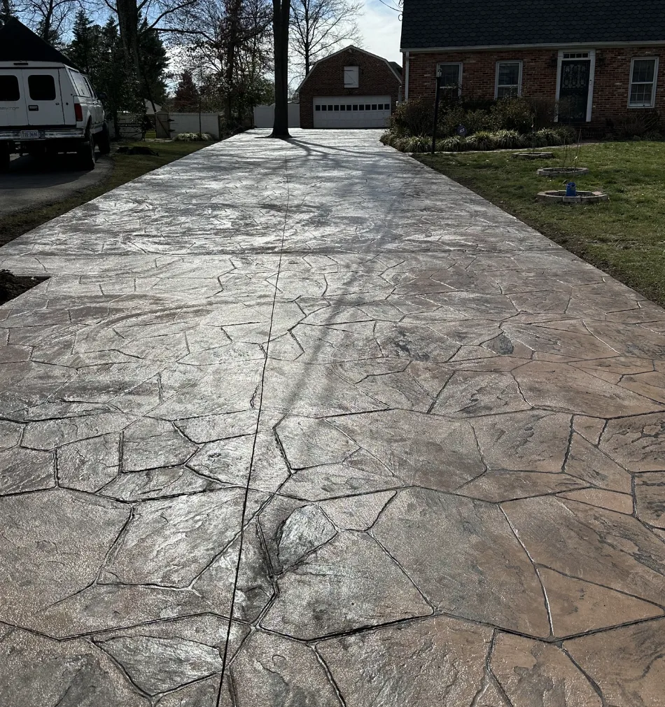 Stamped concrete driveway in the Catoosa, Oklahoma area