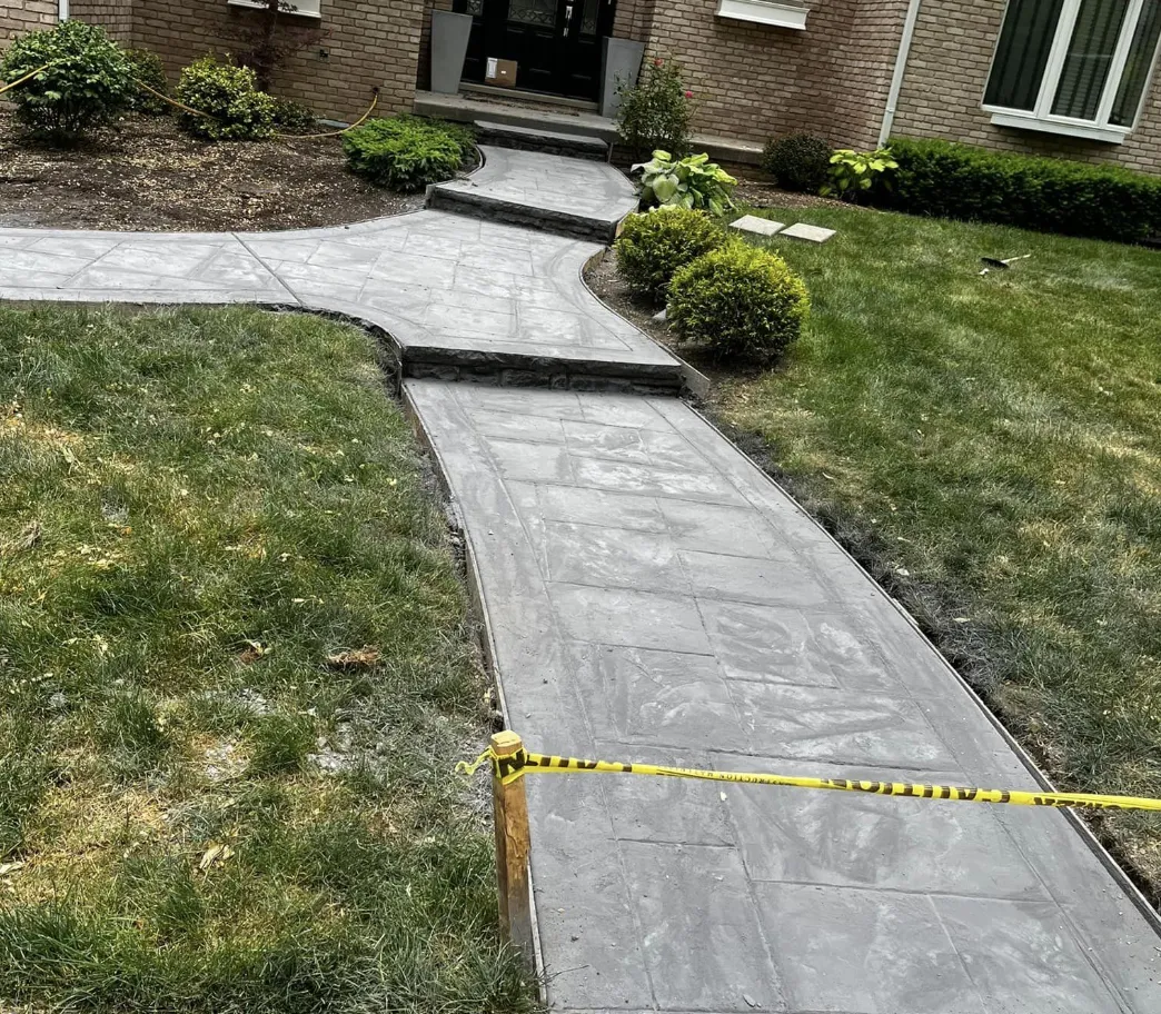 Stamped concrete walkway in Tulsa, Oklahoma